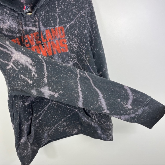Cleveland Browns DAWG POUND Hoodie Sweatshirt Men’s Lrg Bleach Dyed Majestic - Picture 4 of 11